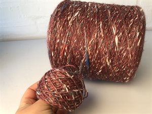 Smarties - uld, alpaca og silke i smuk bordeaux med farve nister, 100 gram